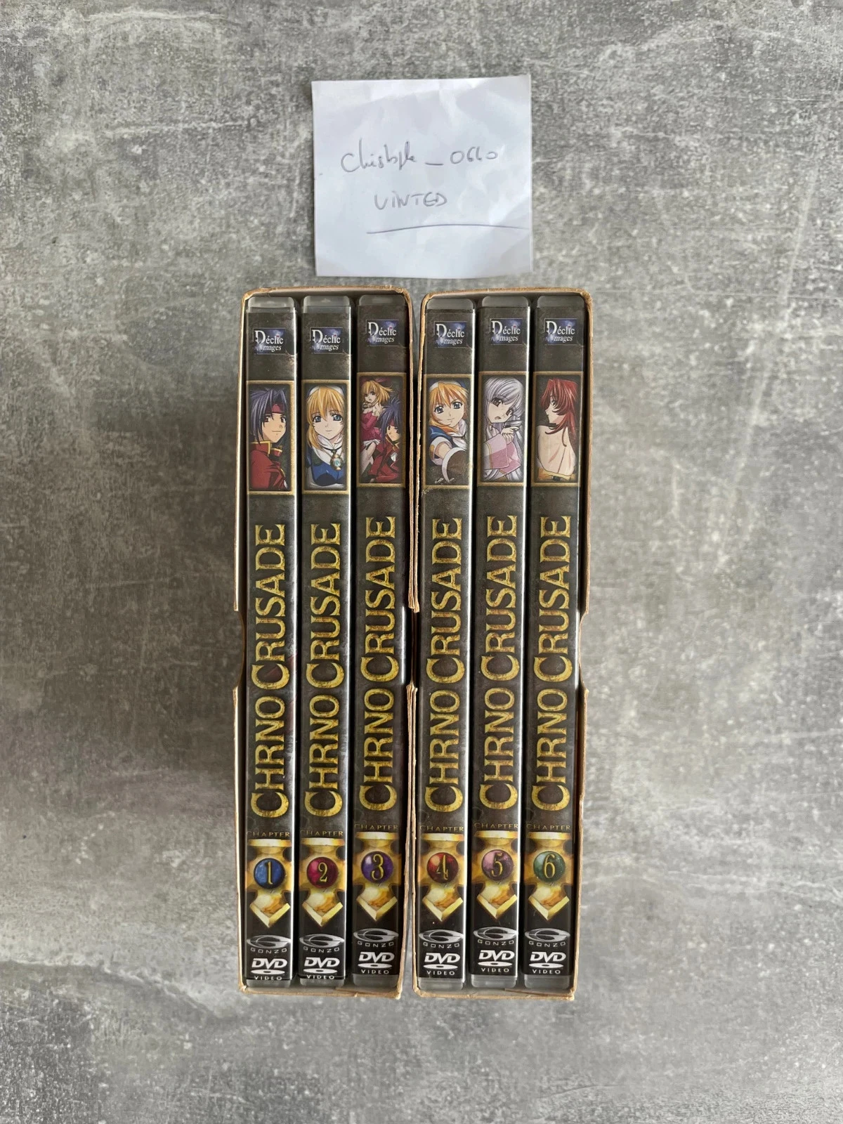 Lot de 2 coffrets  6 DVD manga Chrono Crusade, en VOST + VF.